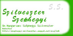 szilveszter szephegyi business card