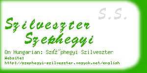 szilveszter szephegyi business card